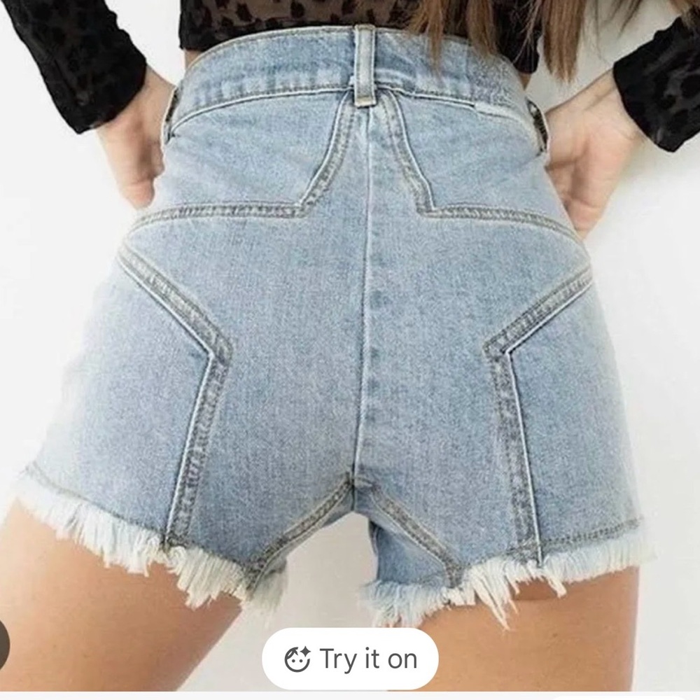 A STAR IS BORN! 🤩REVICE Blue Jean Shorts with Frayed Hem